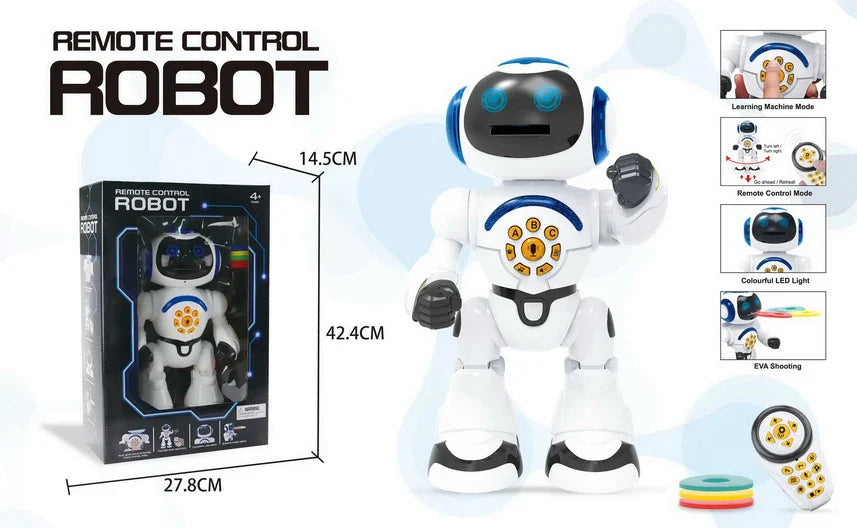 HKM-229971 Programmable LED Educational Robot Toy with Remote Control, Dancing and Interactive Features for Ages 2 and Up