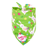 HKM-230035 Easter-Themed Triangle Scarf for Medium to Large Dogs - Stylish Pet Towel in Fun Designs