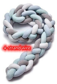 HKM-230099 Braided Crib Bumper Knot Pillow Cushion - Multi-Use Bedding Decor for Babies