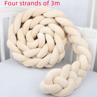 HKM-230099 Braided Crib Bumper Knot Pillow Cushion - Multi-Use Bedding Decor for Babies