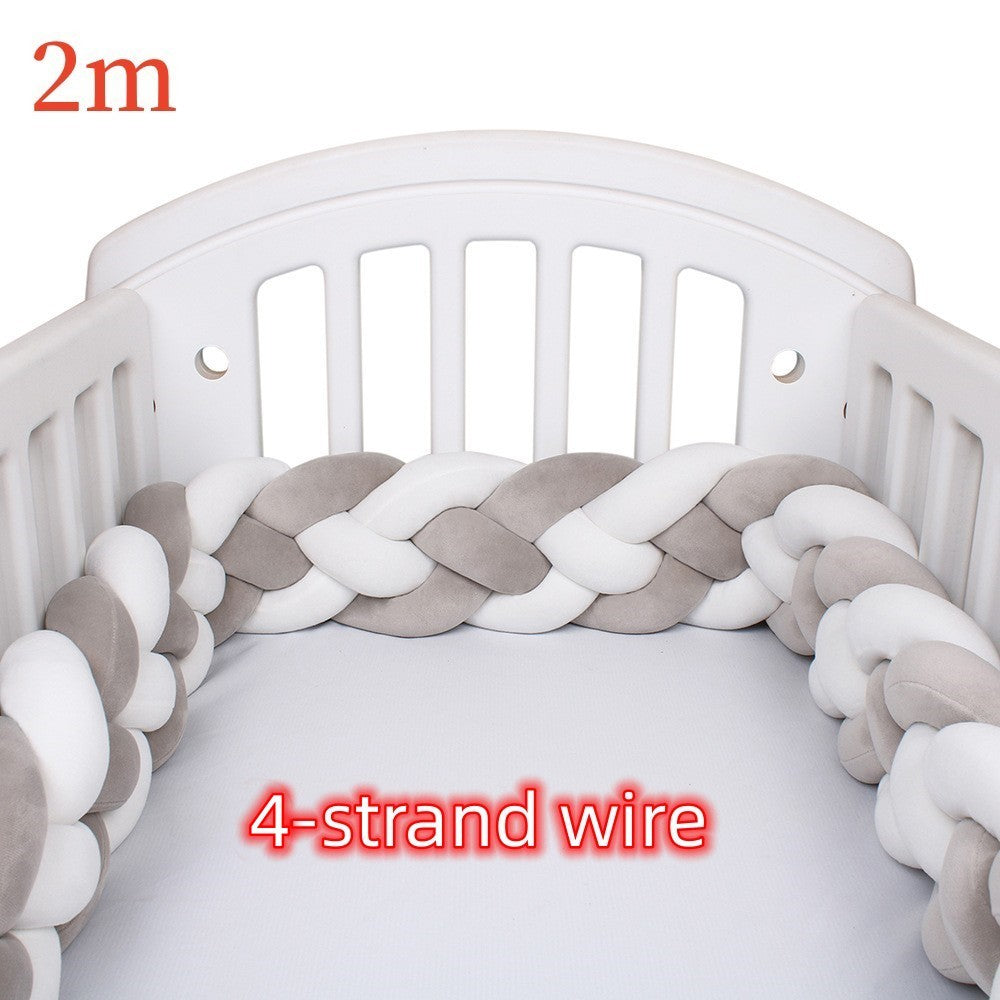 HKM-230099 Braided Crib Bumper Knot Pillow Cushion - Multi-Use Bedding Decor for Babies