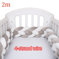 HKM-230099 Braided Crib Bumper Knot Pillow Cushion - Multi-Use Bedding Decor for Babies