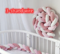 HKM-230099 Braided Crib Bumper Knot Pillow Cushion - Multi-Use Bedding Decor for Babies