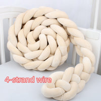 HKM-230099 Braided Crib Bumper Knot Pillow Cushion - Multi-Use Bedding Decor for Babies