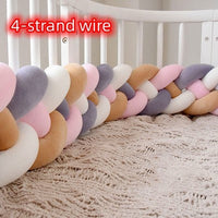 HKM-230099 Braided Crib Bumper Knot Pillow Cushion - Multi-Use Bedding Decor for Babies