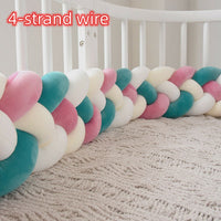 HKM-230099 Braided Crib Bumper Knot Pillow Cushion - Multi-Use Bedding Decor for Babies