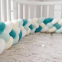 HKM-230099 Braided Crib Bumper Knot Pillow Cushion - Multi-Use Bedding Decor for Babies