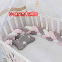HKM-230099 Braided Crib Bumper Knot Pillow Cushion - Multi-Use Bedding Decor for Babies