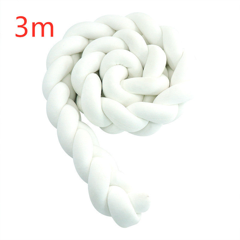 HKM-230099 Braided Crib Bumper Knot Pillow Cushion - Multi-Use Bedding Decor for Babies