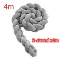 HKM-230099 Braided Crib Bumper Knot Pillow Cushion - Multi-Use Bedding Decor for Babies