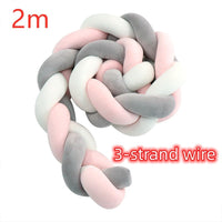 HKM-230099 Braided Crib Bumper Knot Pillow Cushion - Multi-Use Bedding Decor for Babies