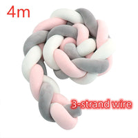 HKM-230099 Braided Crib Bumper Knot Pillow Cushion - Multi-Use Bedding Decor for Babies