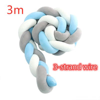 HKM-230099 Braided Crib Bumper Knot Pillow Cushion - Multi-Use Bedding Decor for Babies