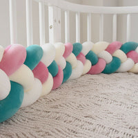 HKM-230099 Braided Crib Bumper Knot Pillow Cushion - Multi-Use Bedding Decor for Babies
