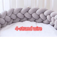 HKM-230099 Braided Crib Bumper Knot Pillow Cushion - Multi-Use Bedding Decor for Babies