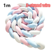 HKM-230099 Braided Crib Bumper Knot Pillow Cushion - Multi-Use Bedding Decor for Babies