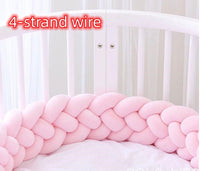HKM-230099 Braided Crib Bumper Knot Pillow Cushion - Multi-Use Bedding Decor for Babies