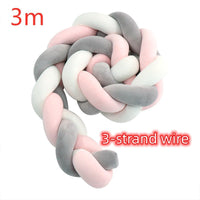 HKM-230099 Braided Crib Bumper Knot Pillow Cushion - Multi-Use Bedding Decor for Babies
