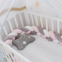 HKM-230099 Braided Crib Bumper Knot Pillow Cushion - Multi-Use Bedding Decor for Babies
