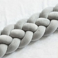 HKM-230099 Braided Crib Bumper Knot Pillow Cushion - Multi-Use Bedding Decor for Babies
