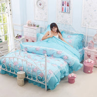 HKM-230163 Pure Cotton Princess Wind Four-Piece Bedding Set for 1.5m, 1.8m, and 2.0m Beds