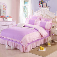 HKM-230163 Pure Cotton Princess Wind Four-Piece Bedding Set for 1.5m, 1.8m, and 2.0m Beds