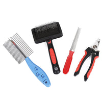 HKM-230419 4-Piece Set of Double-Sided Cat and Dog Comb Nail Clippers with Long Needle Design