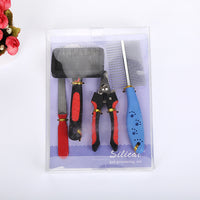 HKM-230419 4-Piece Set of Double-Sided Cat and Dog Comb Nail Clippers with Long Needle Design