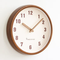HKM-230419 Retro Solid Wood Wall Clock - Modern Minimalist Design for Living Room, Bedroom, Study, Office, Kitchen, 12 & 14 Inch Size Options
