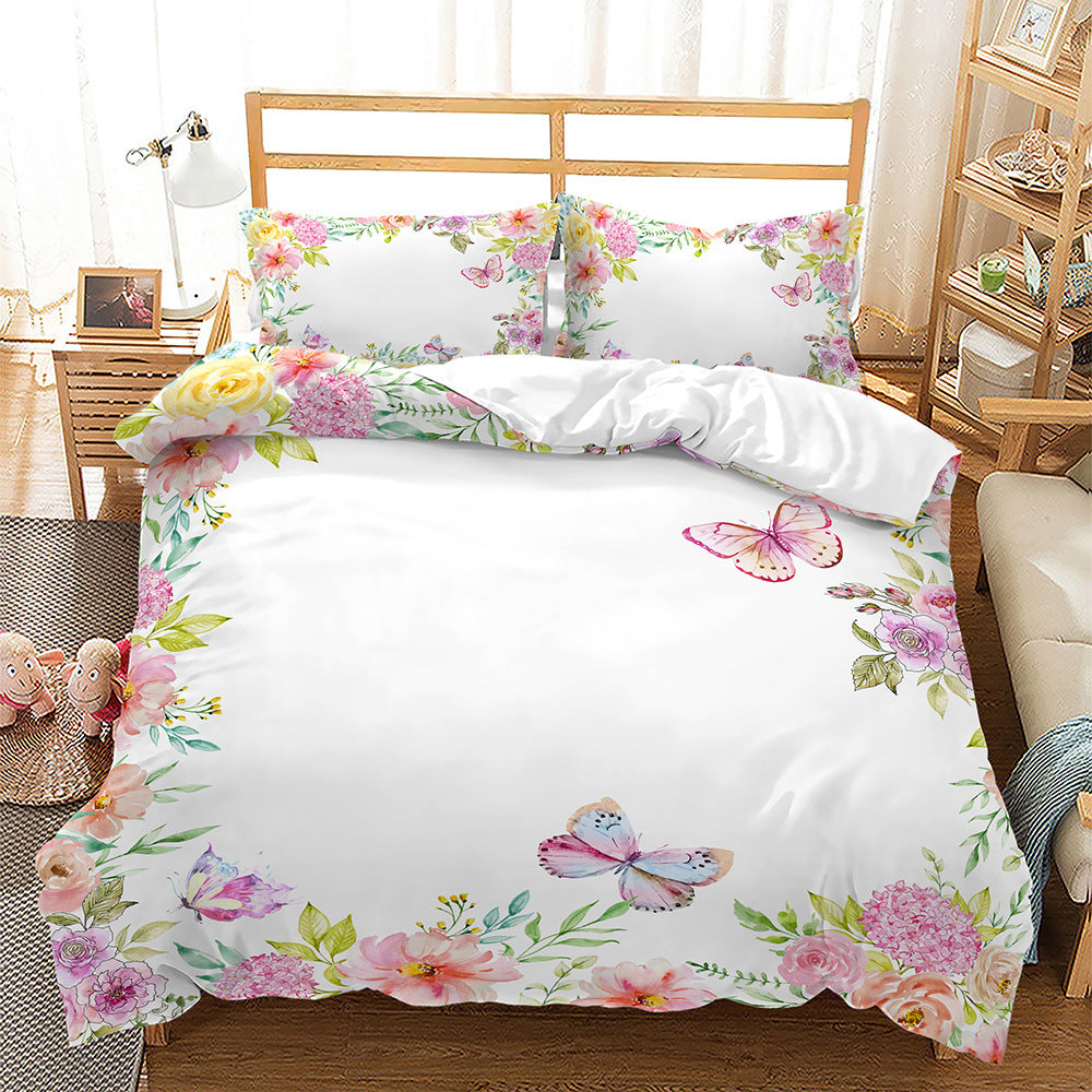 HKM-230483 Reed Dandelion Cartoon Bedding Set, Soft 90g Brushed Polyester, Available in Multiple Sizes