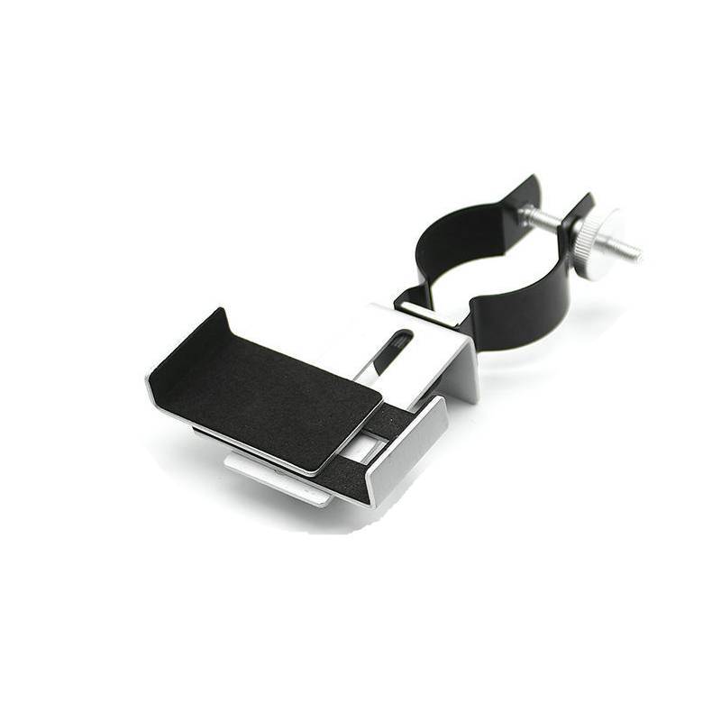 HKM-230547 Universal Smartphone Adapter for Mobile Devices, Adjustable Black and Silver Design, Compatible with Phones 60-95mm Wide