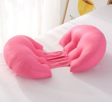 HKM-230611 Butterfly Shape Double Semicircle Pregnancy Pillow - Pure Cotton with 7D Hollow Fiber Fill, 76x38x13cm