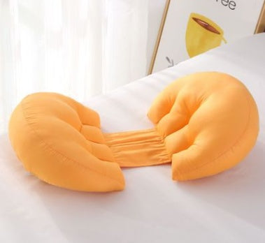 HKM-230611 Butterfly Shape Double Semicircle Pregnancy Pillow - Pure Cotton with 7D Hollow Fiber Fill, 76x38x13cm