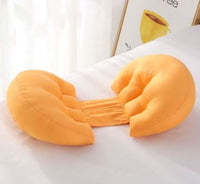 HKM-230611 Butterfly Shape Double Semicircle Pregnancy Pillow - Pure Cotton with 7D Hollow Fiber Fill, 76x38x13cm
