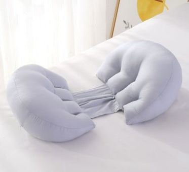 HKM-230611 Butterfly Shape Double Semicircle Pregnancy Pillow - Pure Cotton with 7D Hollow Fiber Fill, 76x38x13cm