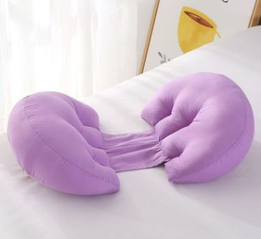 HKM-230611 Butterfly Shape Double Semicircle Pregnancy Pillow - Pure Cotton with 7D Hollow Fiber Fill, 76x38x13cm