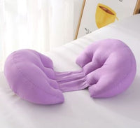 HKM-230611 Butterfly Shape Double Semicircle Pregnancy Pillow - Pure Cotton with 7D Hollow Fiber Fill, 76x38x13cm