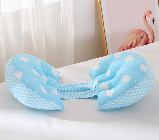 HKM-230611 Butterfly Shape Double Semicircle Pregnancy Pillow - Pure Cotton with 7D Hollow Fiber Fill, 76x38x13cm