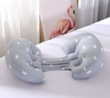 HKM-230611 Butterfly Shape Double Semicircle Pregnancy Pillow - Pure Cotton with 7D Hollow Fiber Fill, 76x38x13cm