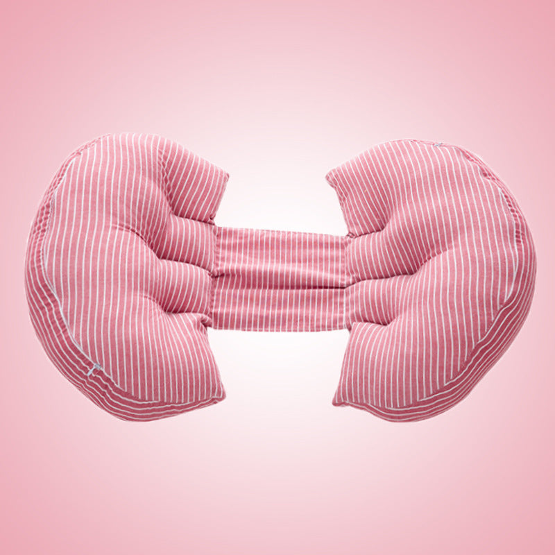 HKM-230611 Butterfly Shape Double Semicircle Pregnancy Pillow - Pure Cotton with 7D Hollow Fiber Fill, 76x38x13cm