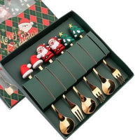 HKM-230611 Christmas-Themed Stainless Steel Flatware Set with Spoons and Forks