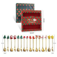 HKM-230611 Christmas-Themed Stainless Steel Flatware Set with Spoons and Forks
