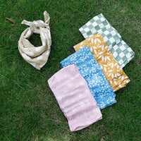HKM-230739 Soft Cotton Gauze Saliva Towels for Babies - Sets of 5 in Various Patterns