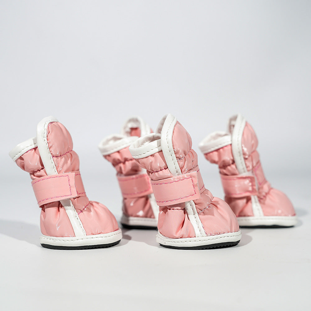 HKM-230803 Waterproof Antifreeze Dog Snow Boots for Small Breeds like Teddy, Bichon & Schnauzer