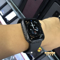 HKM-230995 Carbon Fiber Protective Shell Frame for Apple Watch Series 4 - Shiny Black, Matte Black, Red Options, 44mm