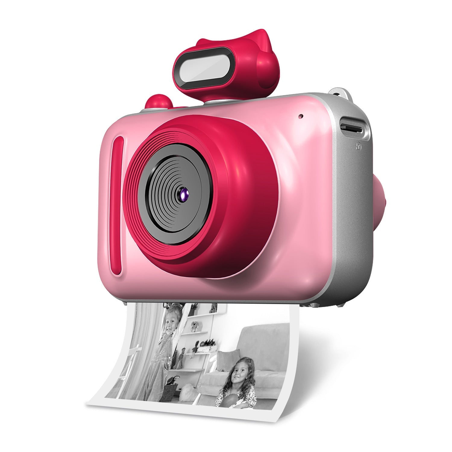 HKM-231059 Vibrant 20-Inch Colorful Cartoon Digital Printing Camera for Kids - Available in Lake Blue, Pink, and Green