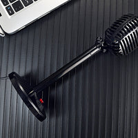 HKM-231187 Compact Karaoke Microphone for Home and Studio Use - USB & 3.5mm Options, Omnidirectional with Noise Reduction