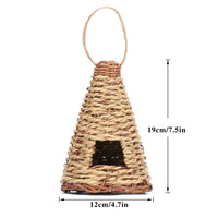 HKM-231251 Creative Flat Bottom Grass Woven Bird's Nest Horticultural Decoration - 12cm x 19cm