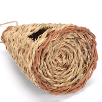 HKM-231251 Creative Flat Bottom Grass Woven Bird's Nest Horticultural Decoration - 12cm x 19cm
