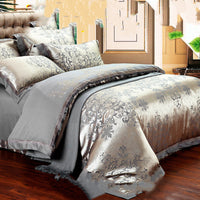 HKM-231251 Luxury Ice Silk Jacquard Linen and Cotton Bedding Set in Various Colors - 4 Piece Collection